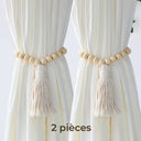  Perles bois et pompon, lot de 2