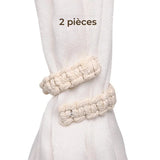 Embrasse rideau manchette macramé - lot de 2 manchettes en macramé écru