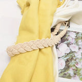 Embrasse rideau tresse en coton à boucle - tresse de coton écru autour d'un tissu jaune