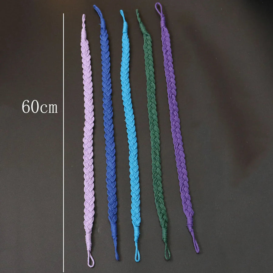 Embrasse rideau tressée en coton - tresses de coton de 60 cm, schéma de longueur