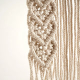 Étagère murale macramé Luna — détail nœuds coton naturel