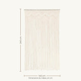 Rideau macramé crème - dimensions : 140 cm de large, 240 cm de haut