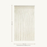 Rideau macramé écru - dimensions : 140 cm de large, 240 cm de haut