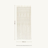 Rideau macramé écru - dimensions d'un panneau : 100 cm de large, 200 cm de haut