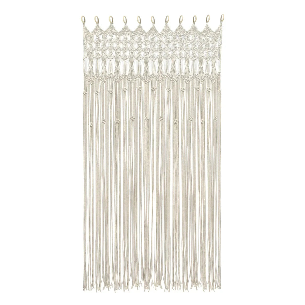 Rideau macramé Alora vue produit fond blanc panneau complet