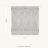 Rideau macramé écru - dimensions : 140 cm de large, 240 cm de haut