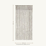 Rideau macramé taupe - dimensions : 140 cm de large, 240 cm de haut