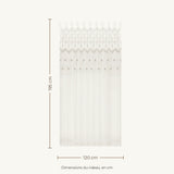 Rideau de porte macramé blanc - dimensions : 120 cm de large, 195 cm de haut