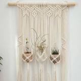 Tapisserie murale macramé suspensions plantes — ambiance décoration
