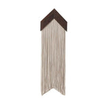 Tenture murale franges coton socle bois – détail socle bois