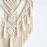 Tenture macramé géométrique bohème décor blanc vue 1