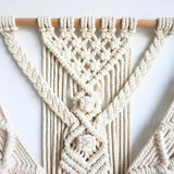 Tenture macramé géométrique bohème décor blanc vue 2